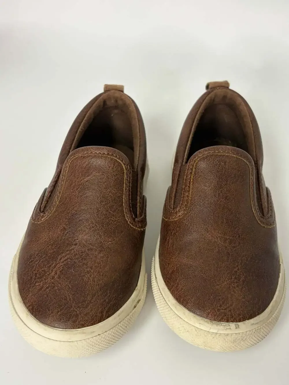 Old Navy Shoes Boys 7C Brown Faux Leather Slip-On Sneakers